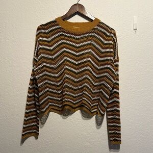 Debut 90's Y2K Grunge Open Knit Long Sleeve Crewneck Sweater Size Small Medium